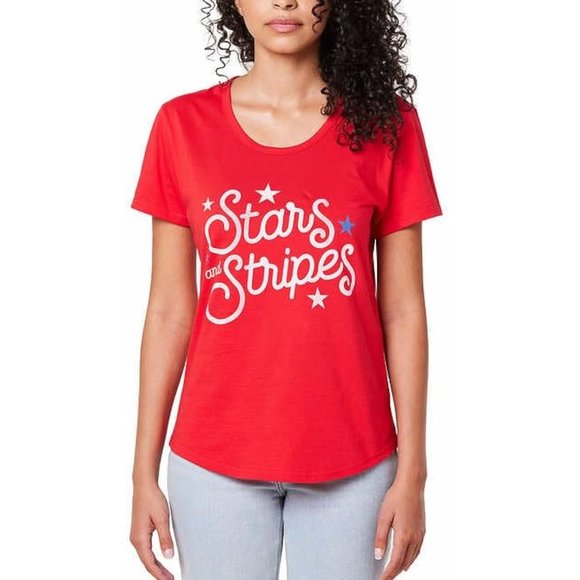 NWT General Standard Women's Stars & Stripes T-Shirt Red Size XL $35 D229 - Picture 1 of 3